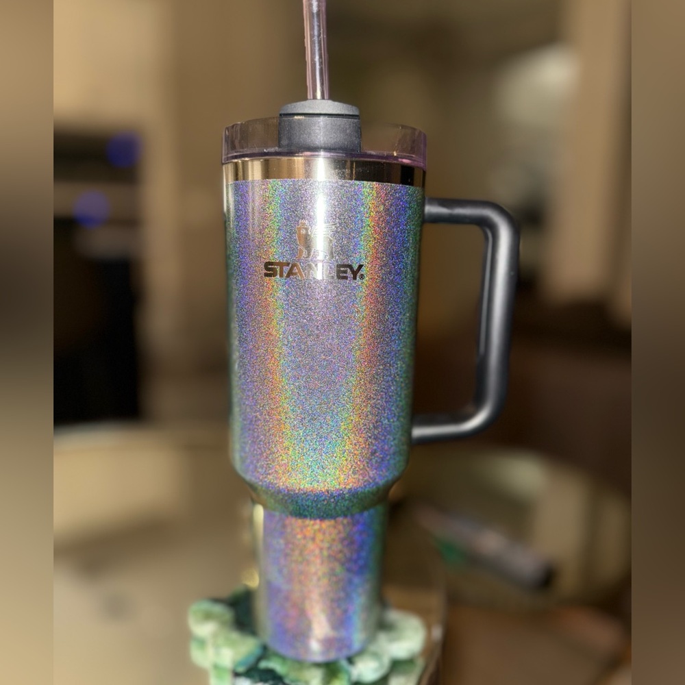 Stanley 40 oz Midnight Glitz Quencher with straw